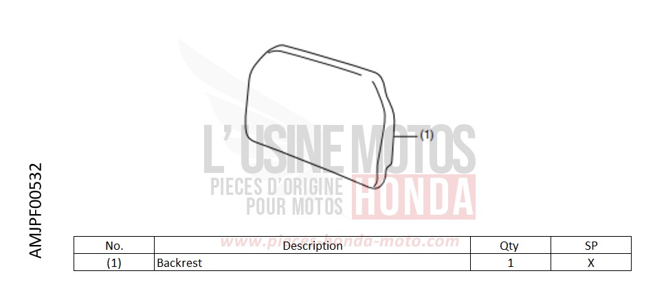 BACKREST de Africa Twin DCT GRAND PRIX RED (R380B) 2022